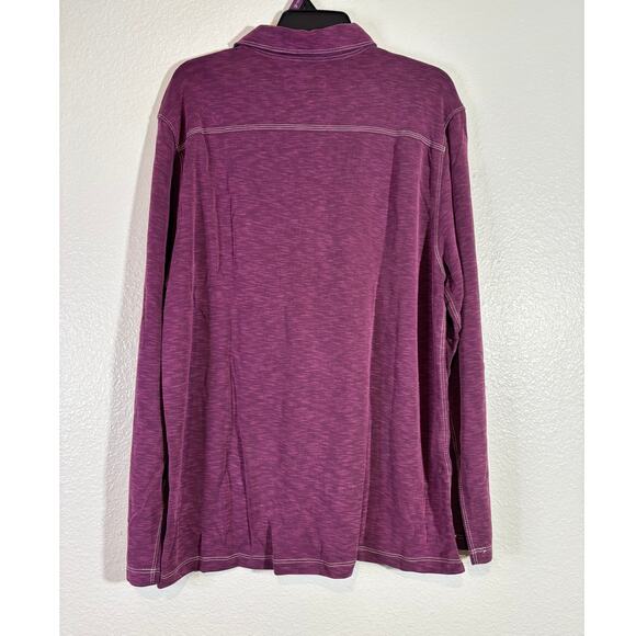 Tommy Bahama Men's Size Large Paradiso Cove Purple Long Sleeve Henley Shirt - Picture 2 of 5